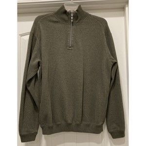 Tommy Bahama Reversible Olive Zip Pullover Sweater Mens SZ S Marlin